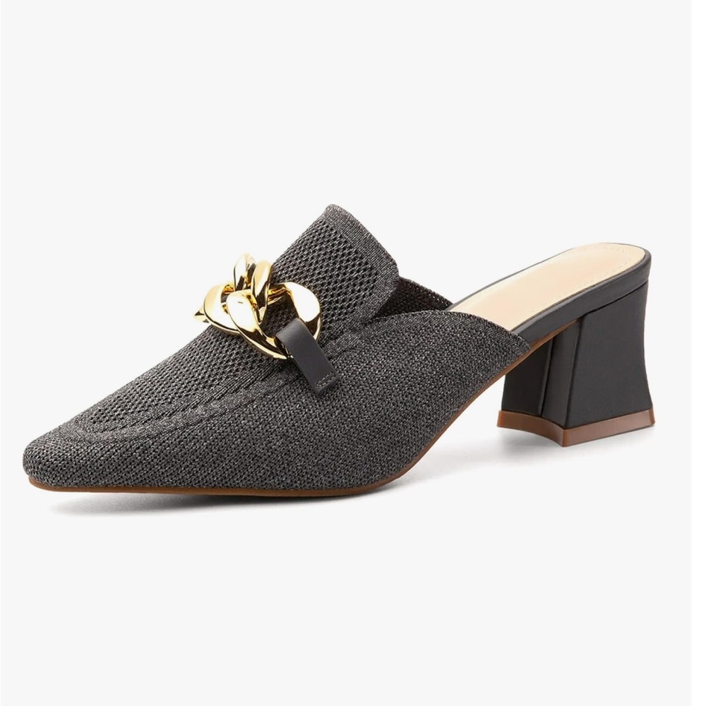 NewBella MOUSSE FIT Pointed Toe Women Heeled Mules in Grey size 8.5